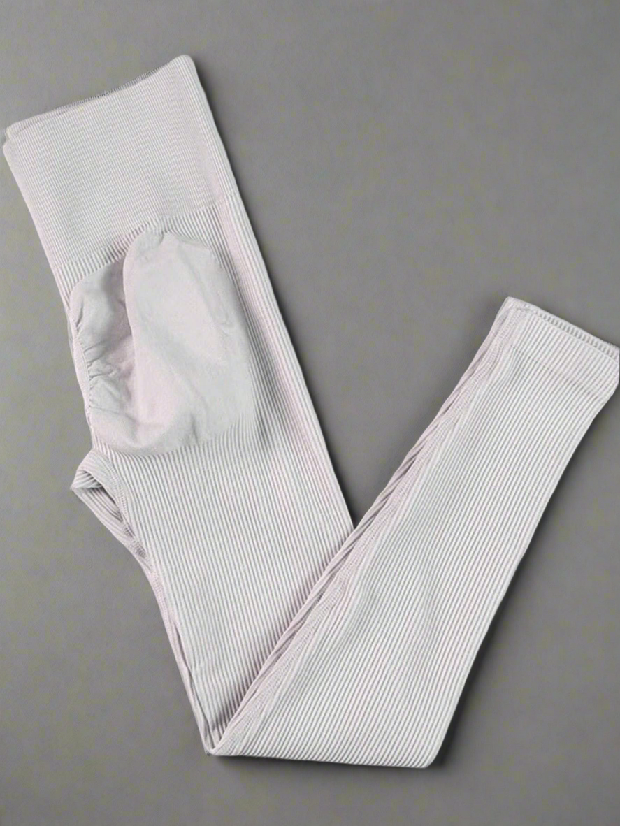 Leggings Acanalado Gris Claro