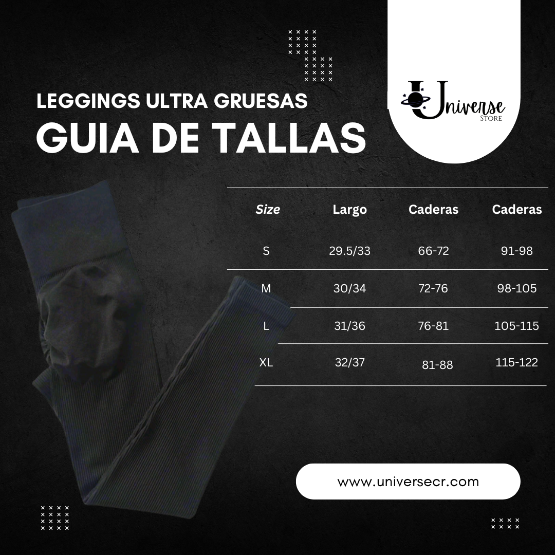 Leggings Deportivos Acanalados Negro