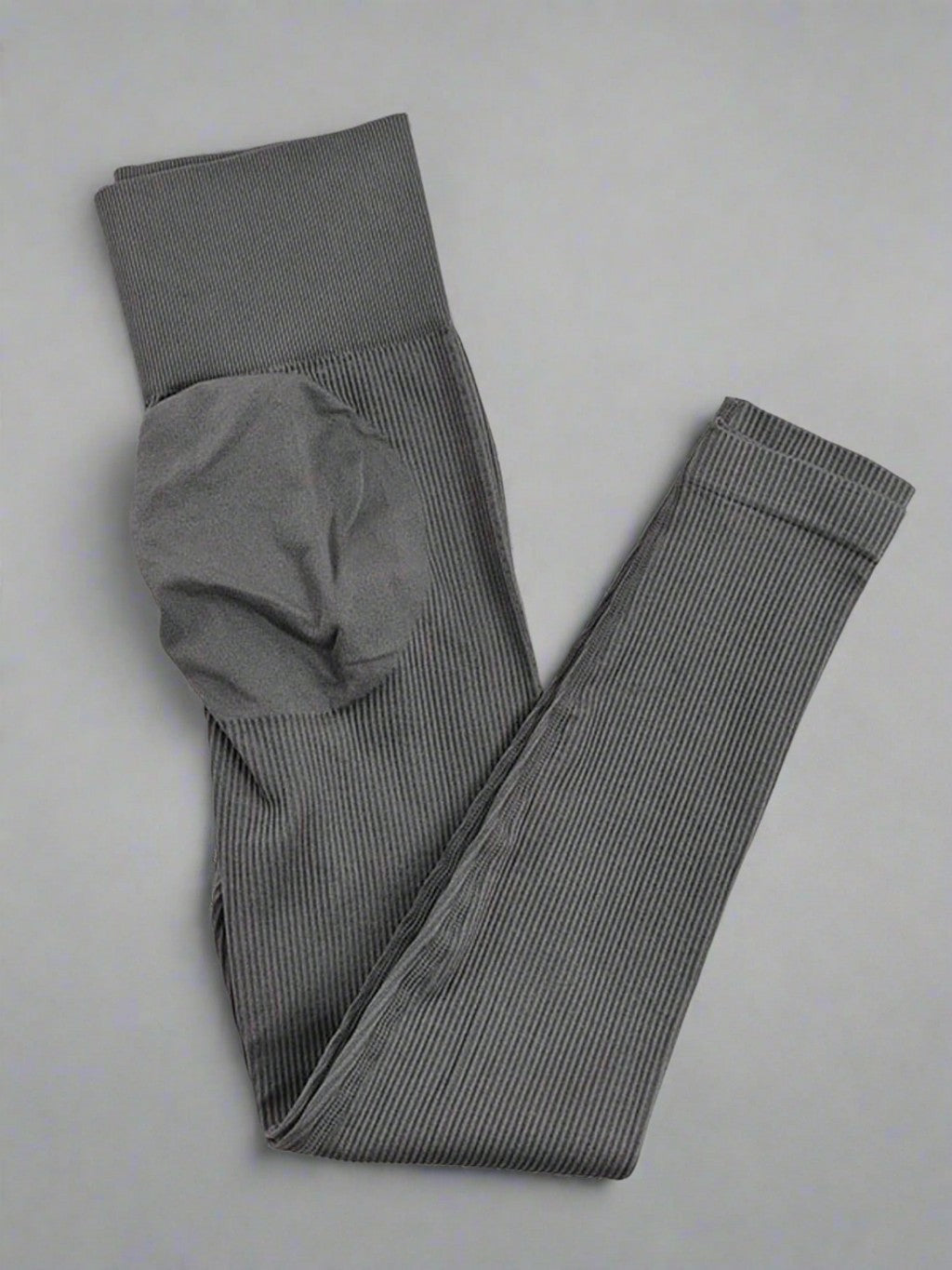 Leggings Acanalado Gris Oscuro