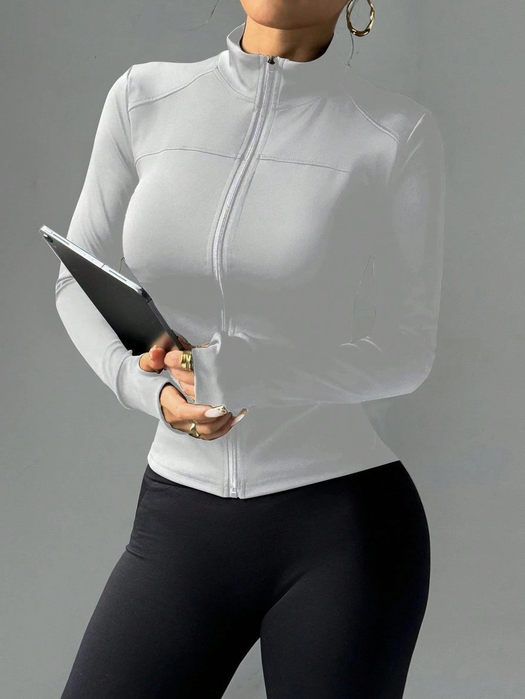 Sudadera Gris Claro Manga Larga