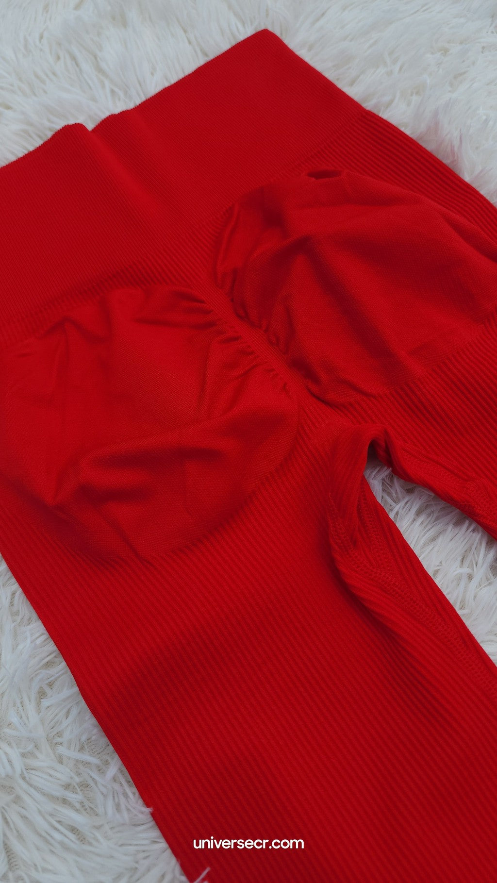 Leggings Acanalado Rojo