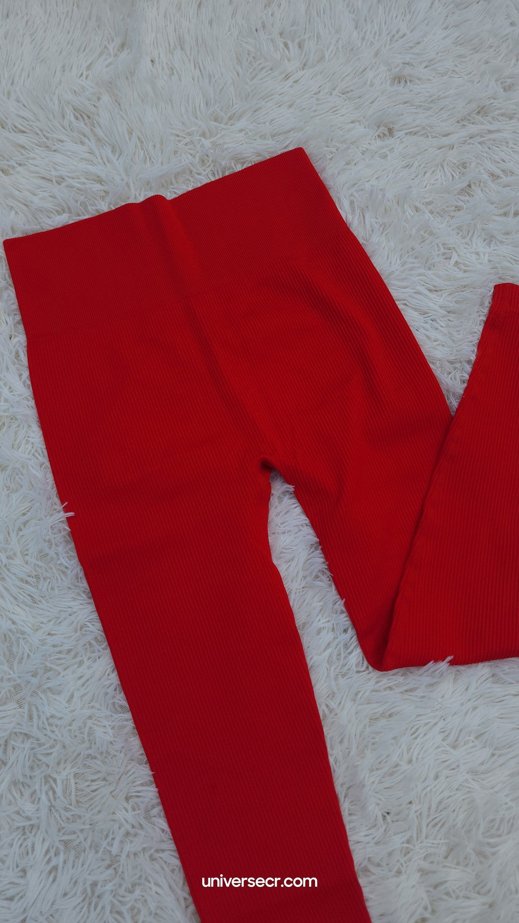 Leggings Acanalado Rojo