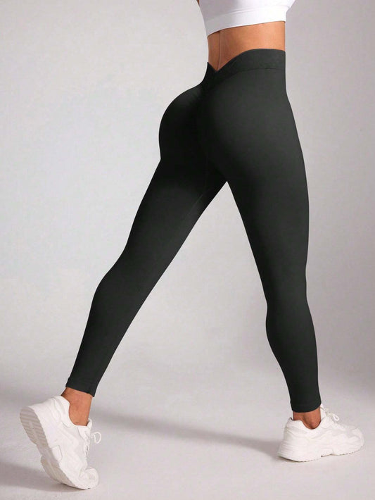 Leggings Deportivos Corte V Negro