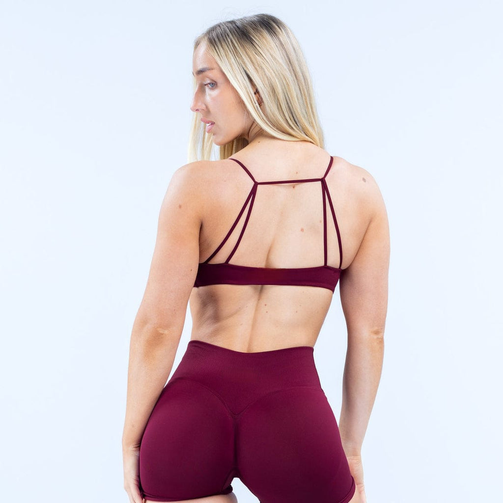 ELEVATE Twist Front Sports Bra - Cherry
