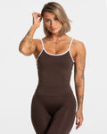 Orbit Strappy Mid Vest- Expresso Dark