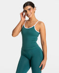 Orbit Strappy Mid Vest with Built in Bra- Teal