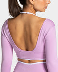 Orbit Long Sleeve Crop Top - Glow Pink