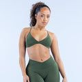 ELEVATE Twist Front Sports Bra - Power Olive