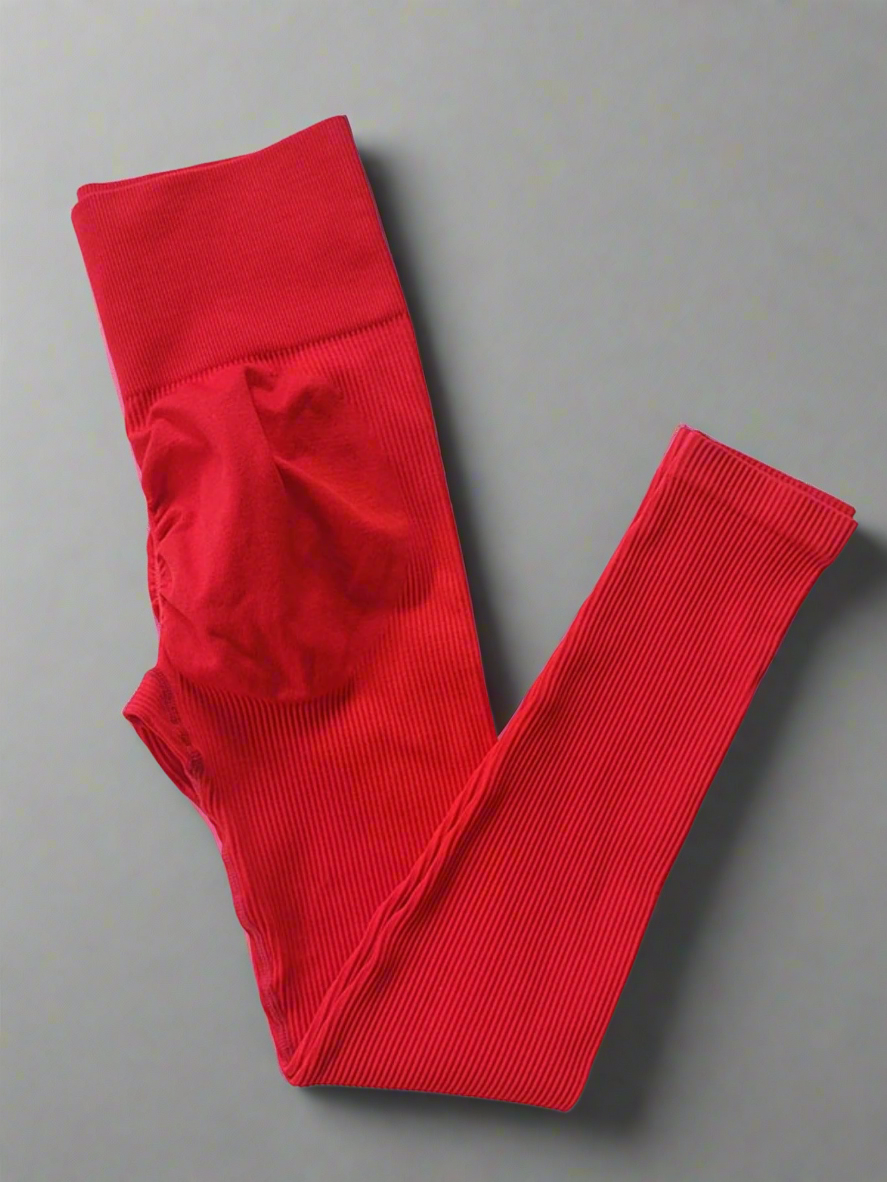 Leggings Acanalado Rojo