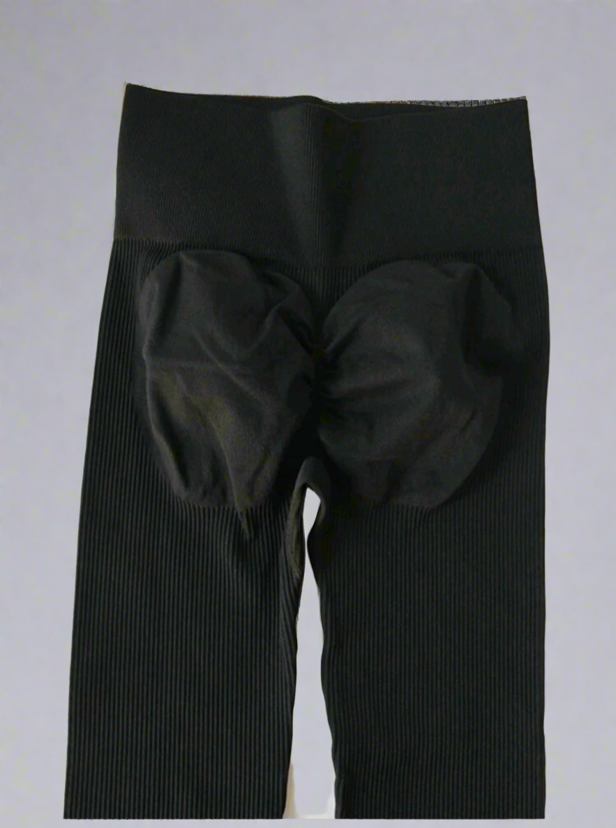 Leggings Acanalados Negro