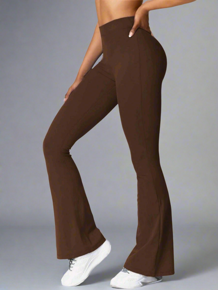V-Cut Flare Leggings Baby Pink