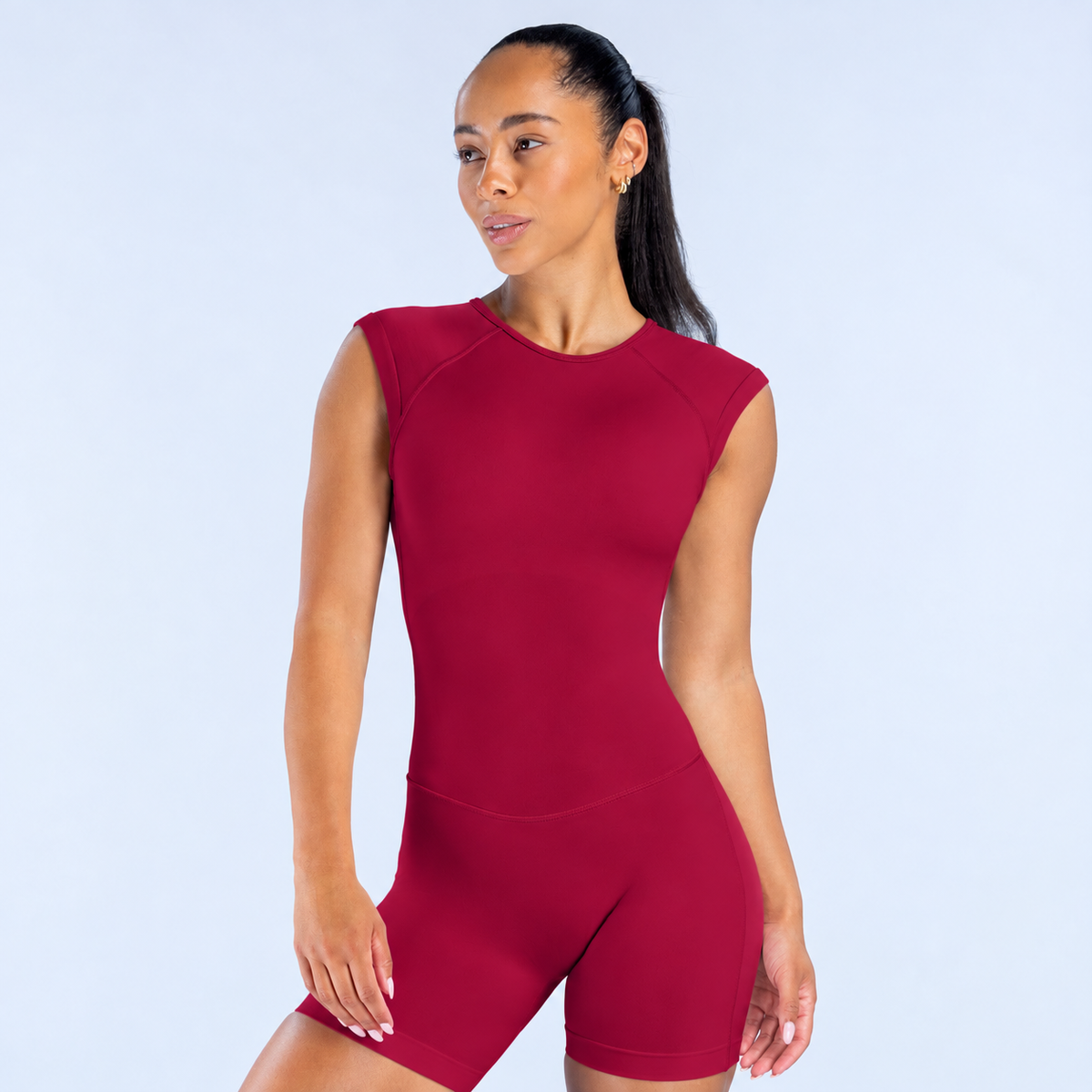 IMPACT Short Sleeve One Piece (Enterizo)- Cherry