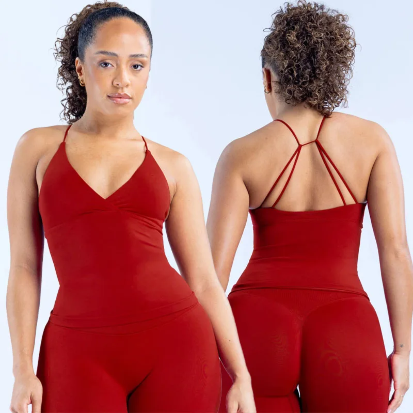 ELEVATE Twist Front Longline Top - Burgundy