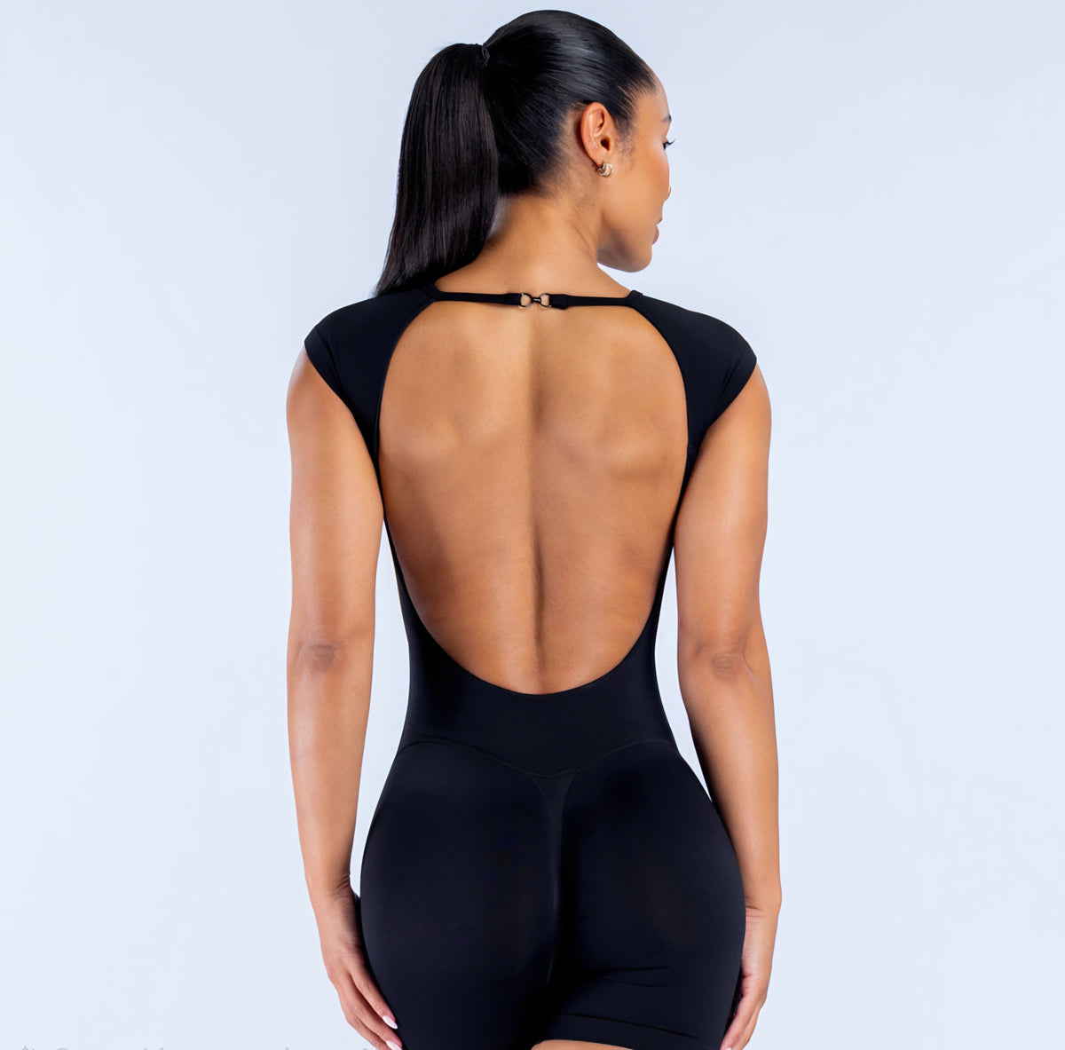 IMPACT Short Sleeve One Piece (Enterizo)- Midnight Black