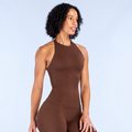 ECLIPSE Longline Top- Chocolate Brown