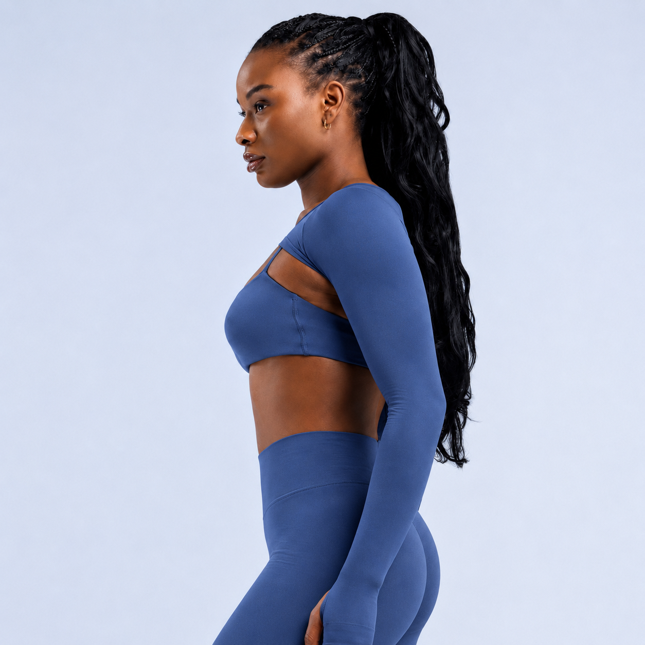 AURA Long Sleeve Shrug - Storm Blue