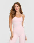 Eclipse Strappy Top Mid Vest with Built-in Bra Shelf Cosmic Blush