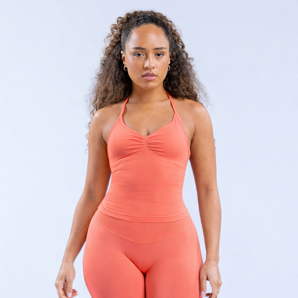 Impact Longline Strappy Top - Coral Rush