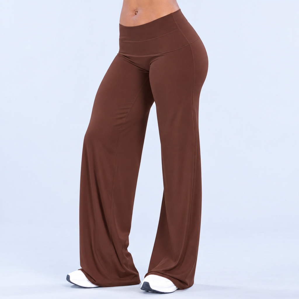 Eclipse Wide Leg Pants (pletina pegable) - Chocolate Brown