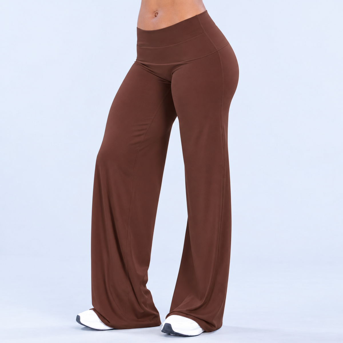 Eclipse Wide Leg Pants (pletina pegable) - Chocolate Brown