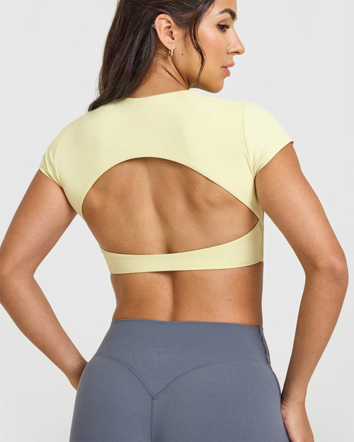Eclipse Short Sleeve Crop Top - Vainilla Sun