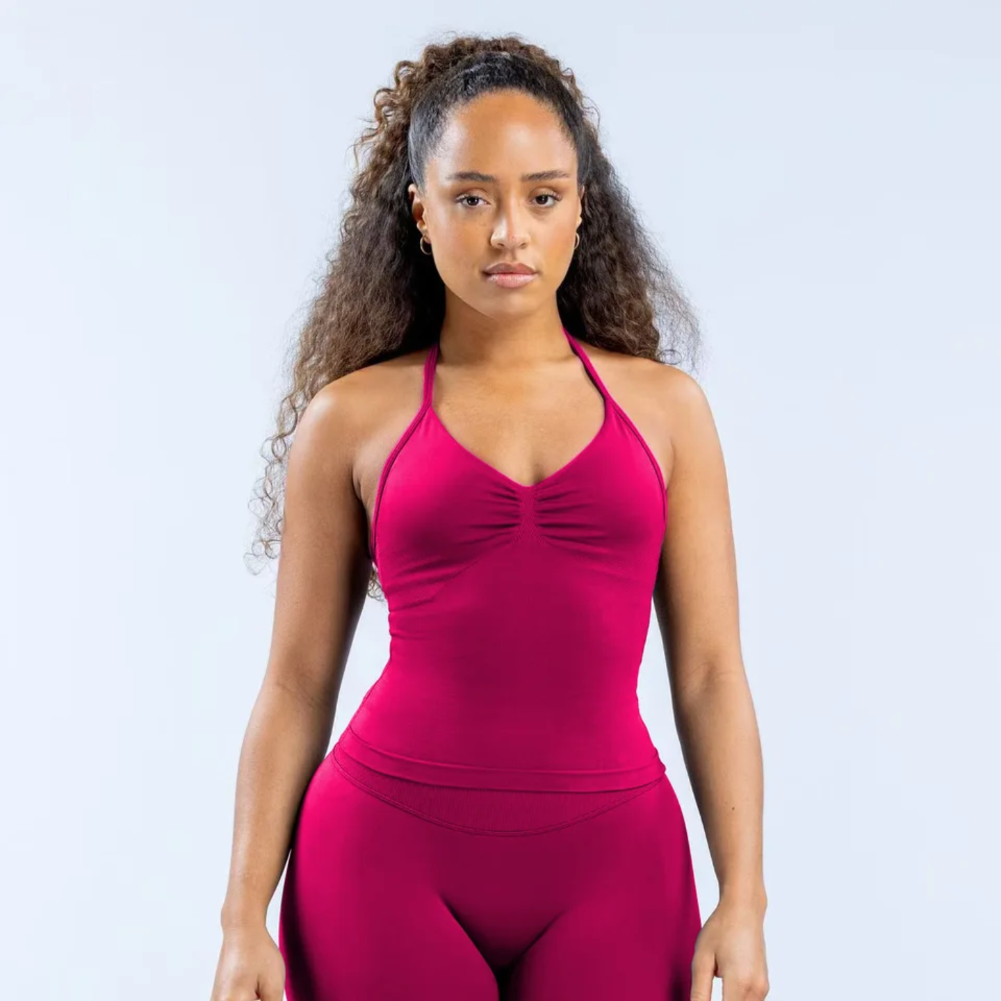 Impact Longline Strappy Top Cherry
