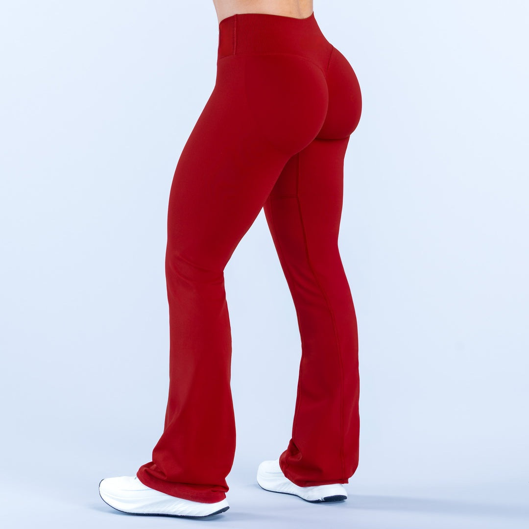 ELEVATE Flare Leggings- Burgundy