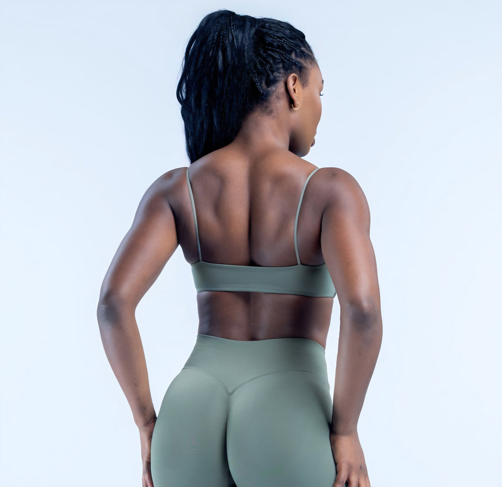 AURA Strappy Bra - Mineral Green