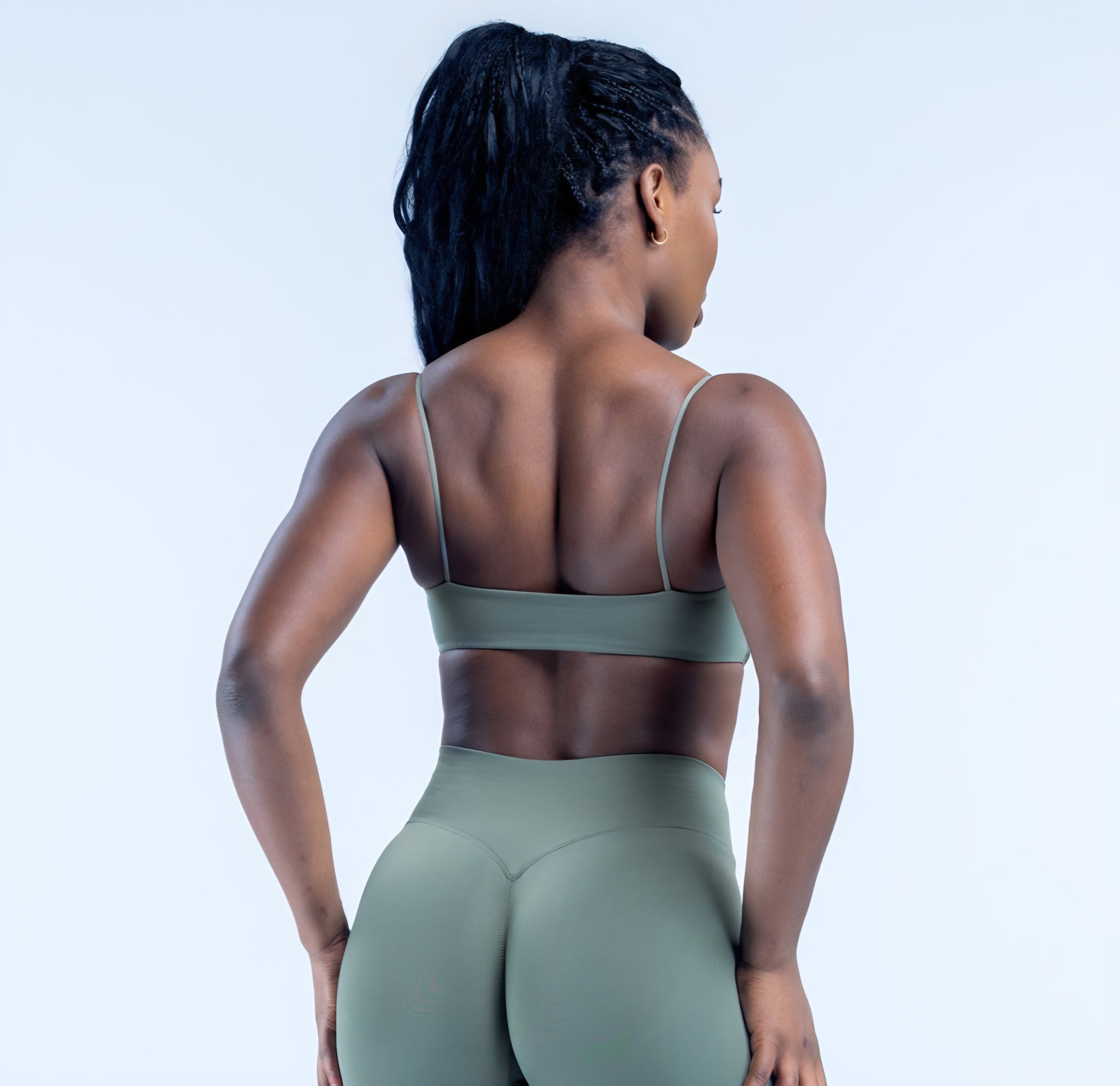 AURA Strappy Bra - Mineral Green