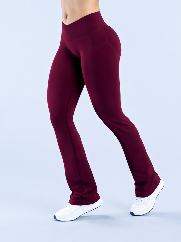 ELEVATE Flare Leggings- Cherry
