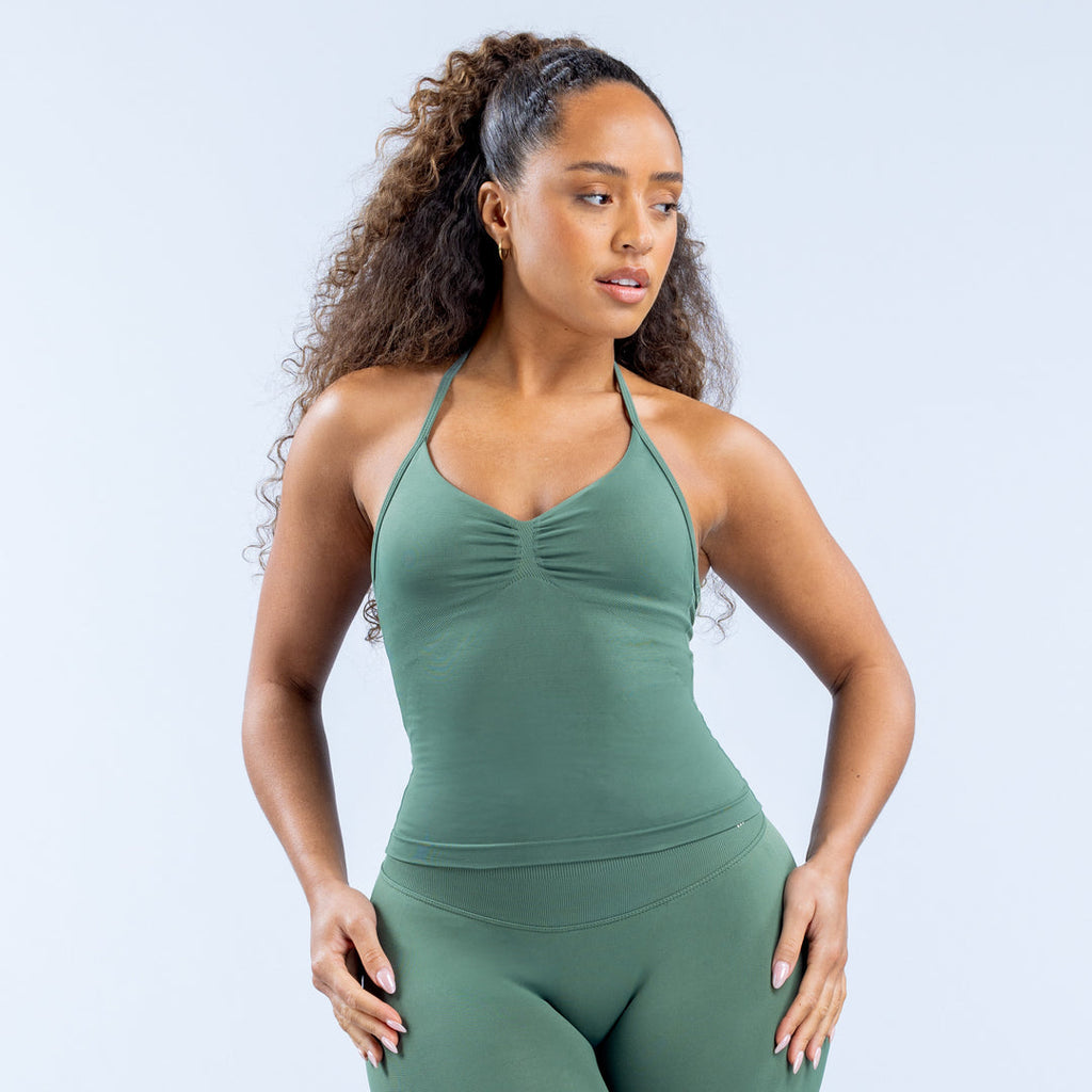 Impact Longline Strappy Top Sage Green