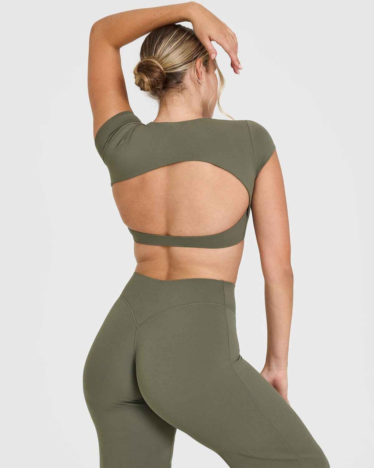 Eclipse Short Sleeve Crop Top - Aurora Olive