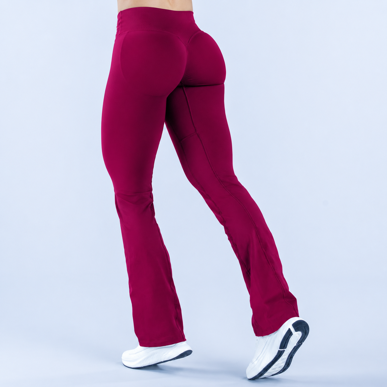 ELEVATE Flare Leggings- Cherry (Scrunch Invisible)