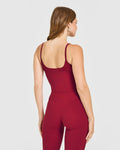 Eclipse Strappy Mid Vest with Built-in Bra Shelf Crimson