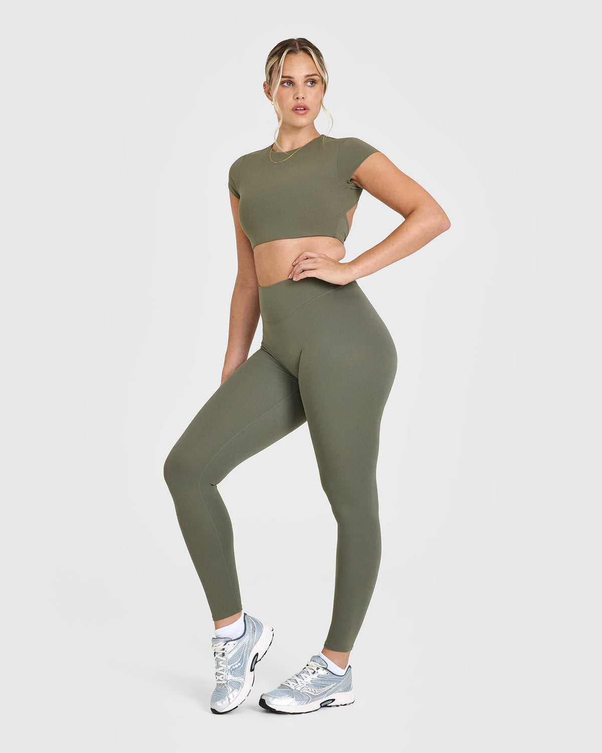 Eclipse Leggings- Aurora Olive (Sin Scrunch)