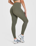 Eclipse Leggings- Aurora Olive (Sin Scrunch)