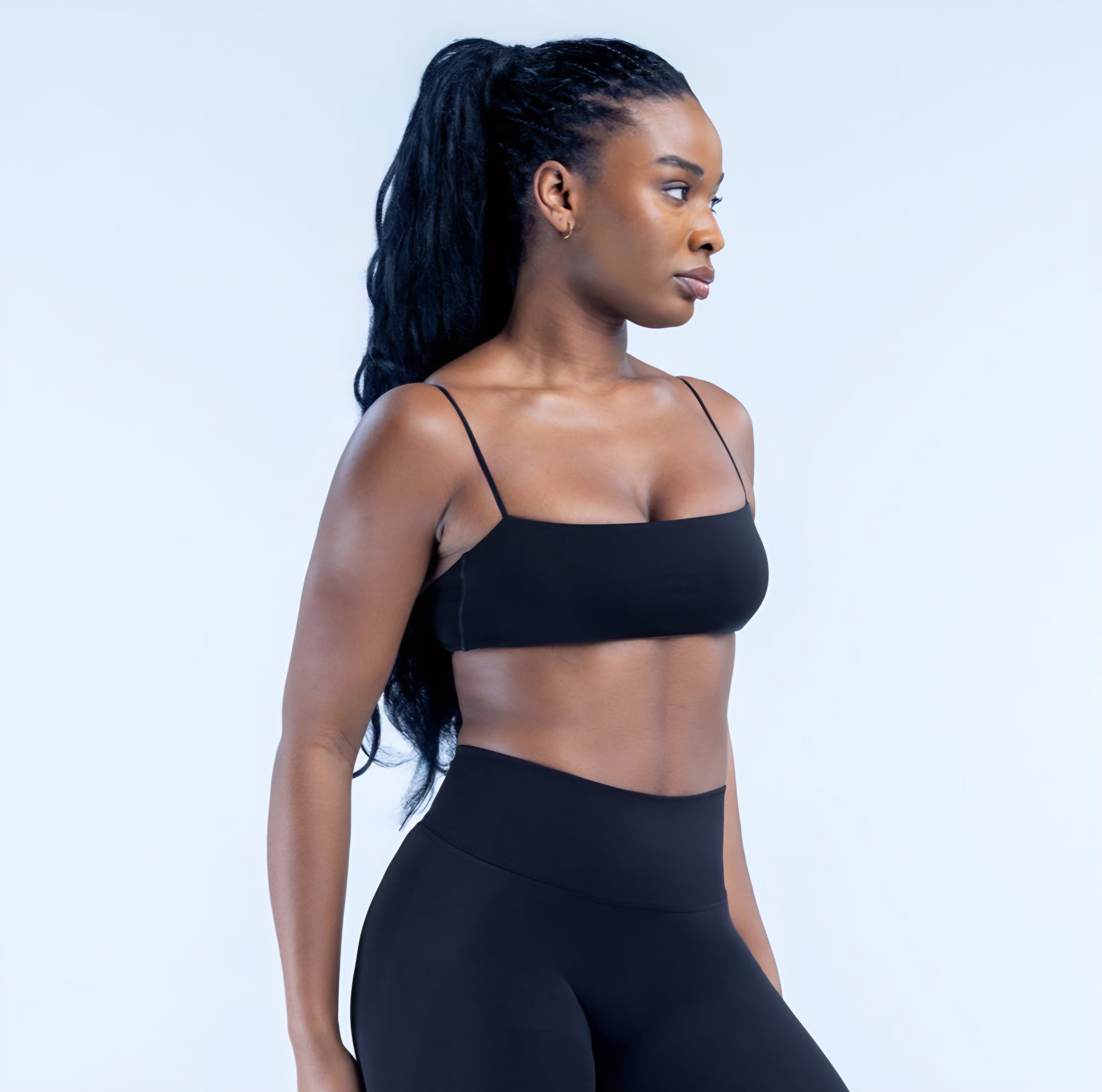 AURA Strappy Bra - Midnight Black
