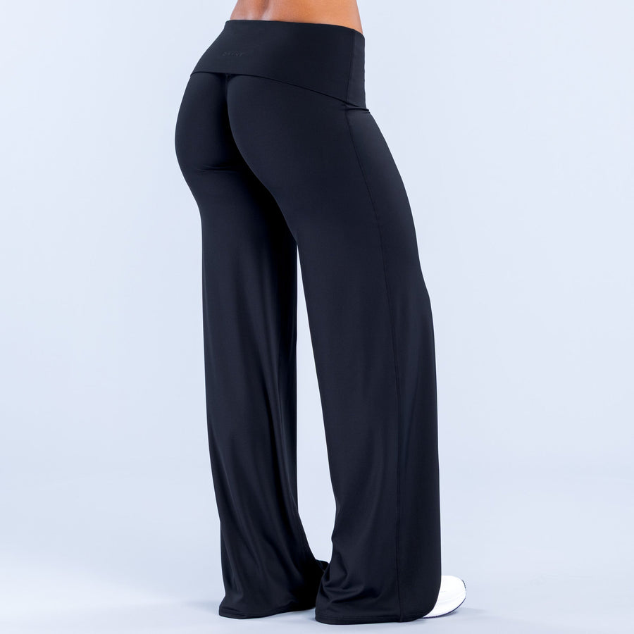 Eclipse Wide Leg Pants (pletina plegable) - Midnight Black (Sin Scrunch)