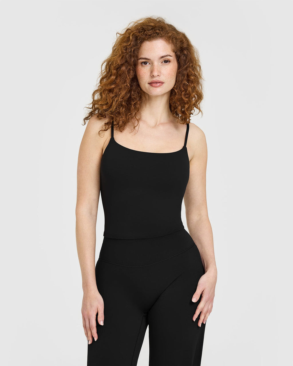 Eclipse Strappy Mid Vest with Built-in Bra Shelf Noir