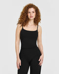 Eclipse Strappy Mid Vest with Built-in Bra Shelf-  Midnight Black