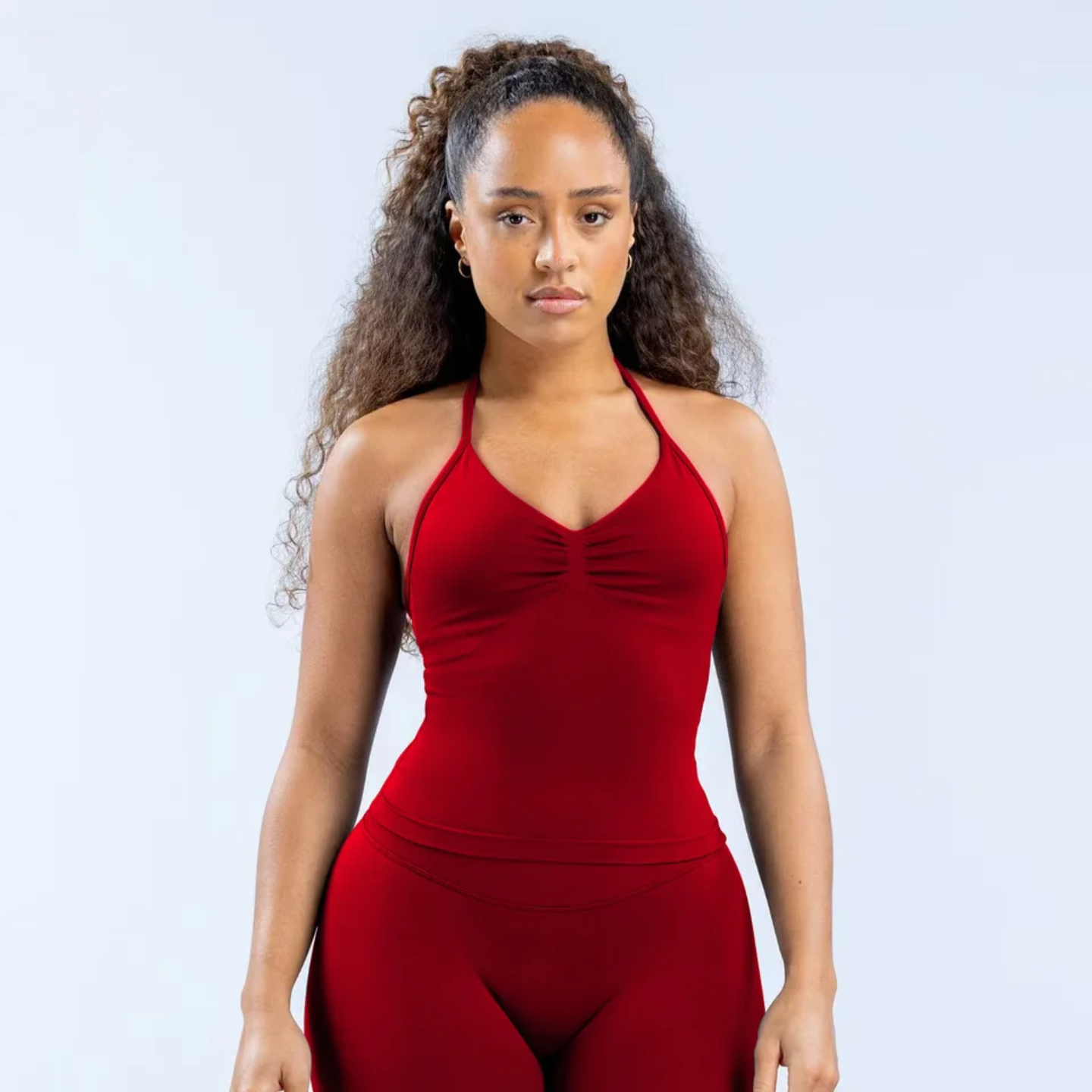 Impact Longline Strappy Top Burgundy