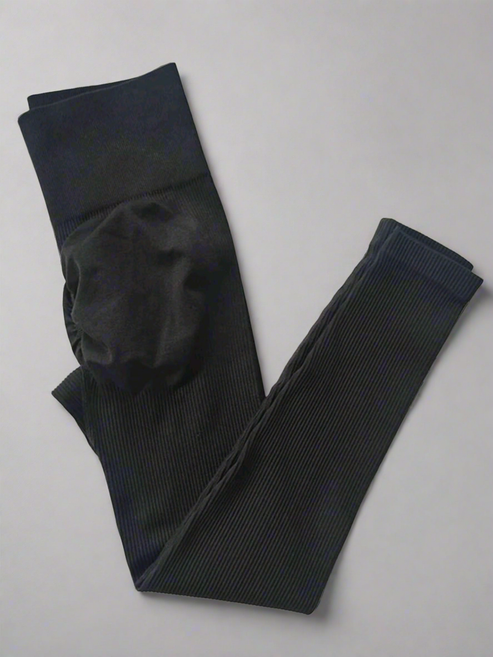 Leggings Acanalados Negro