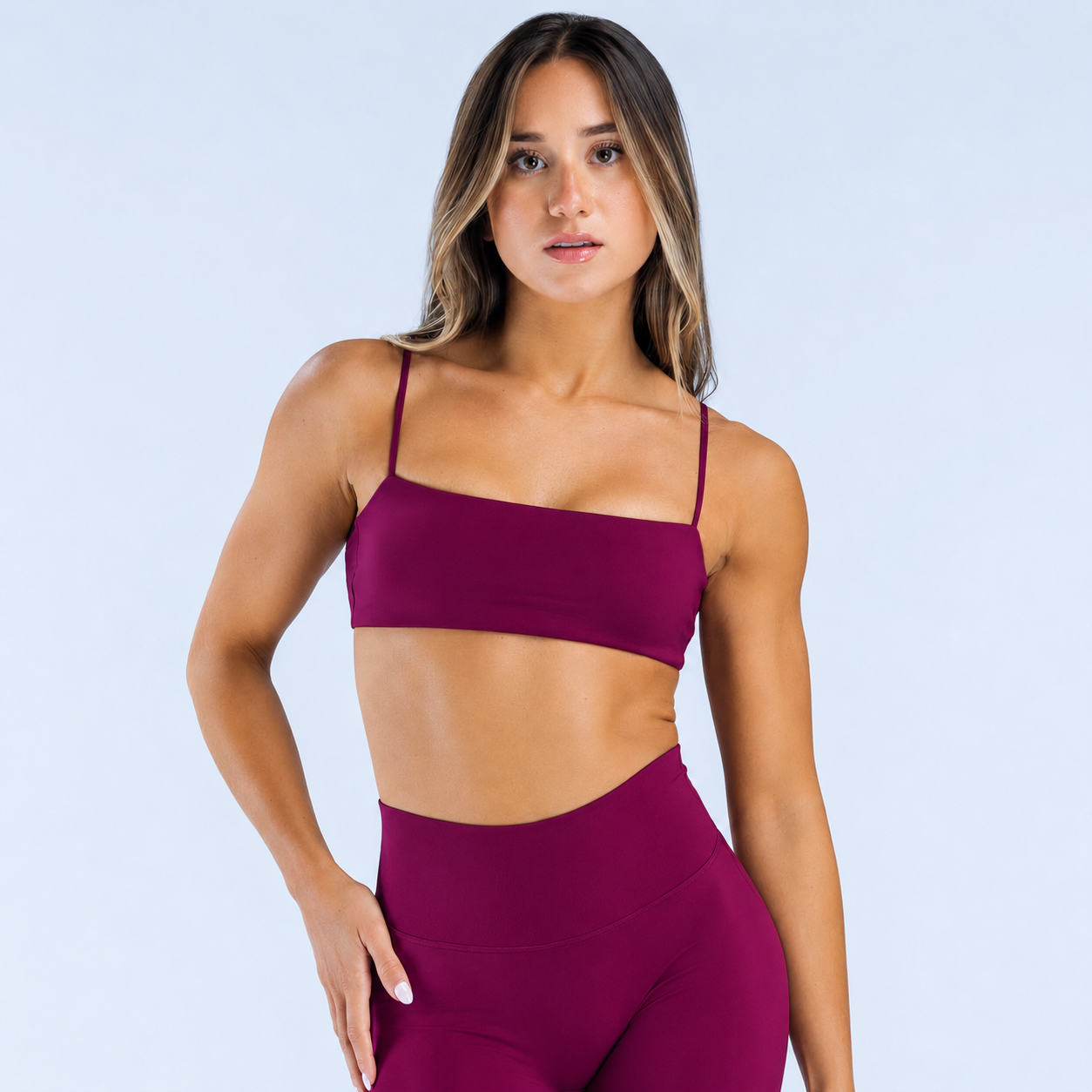 AURA Strappy Bra - Mulberry