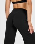 Eclipse Wide Leg Pants- Midnight Black (Sin Scrunch)