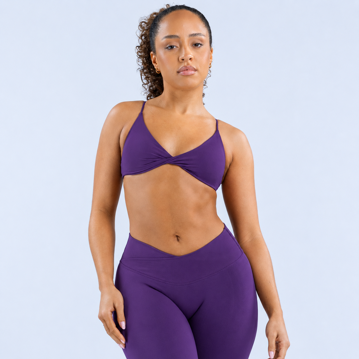 ELEVATE Twist Front Sports Bra - Imperial Purple