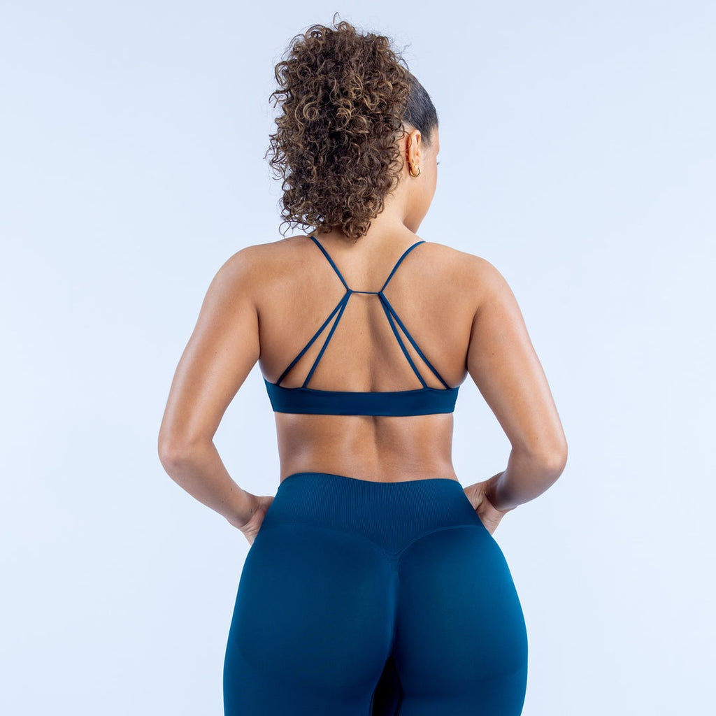 ELEVATE Twist Front Sports Bra - Power Blue