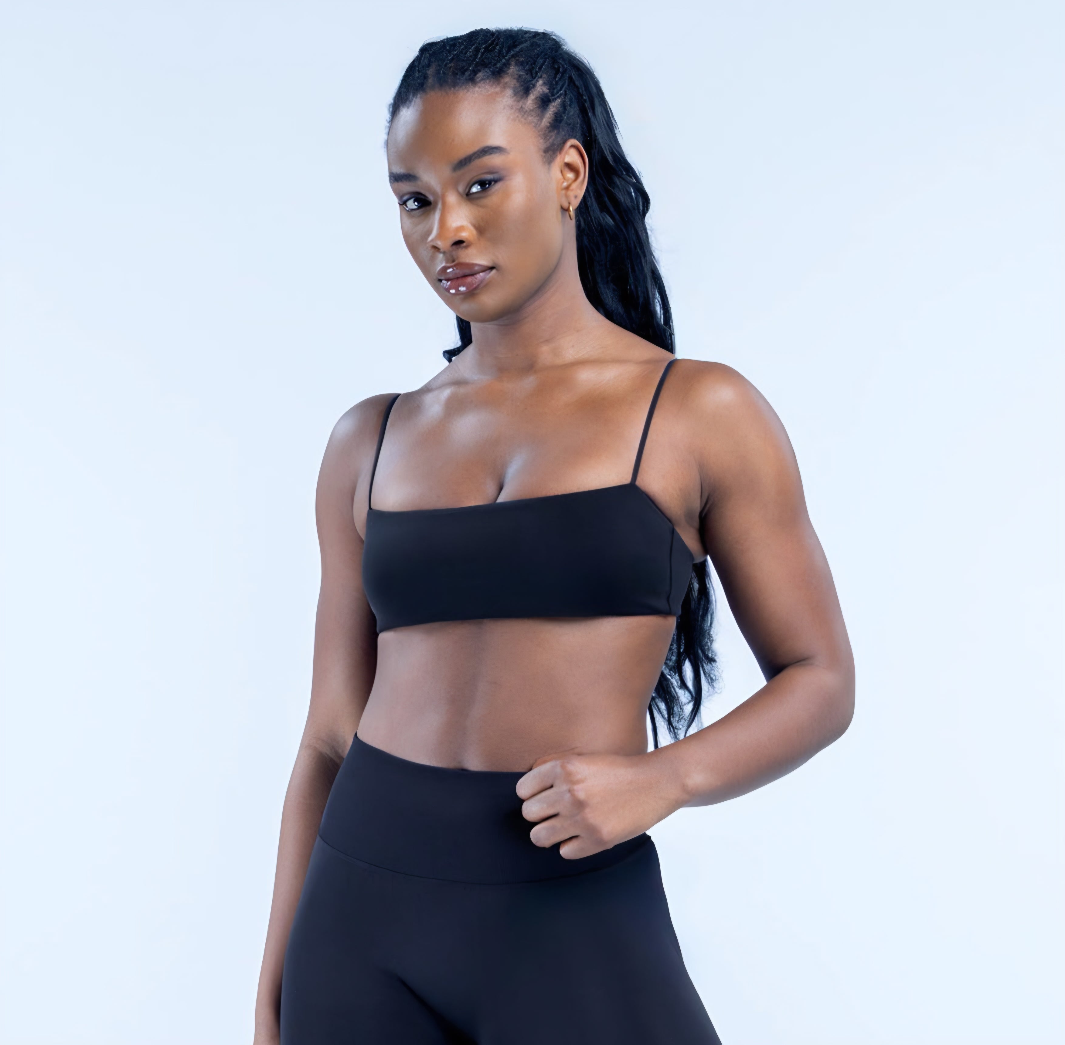 AURA Strappy Bra - Midnight Black