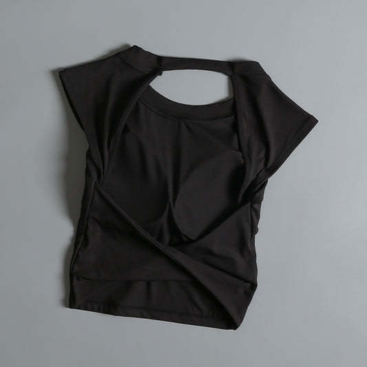 Top Espalda Abierta Ajustada Negro